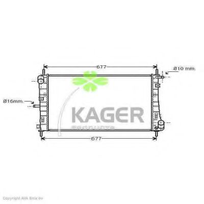 Радиатор, охлаждение двигателя KAGER 31-0366