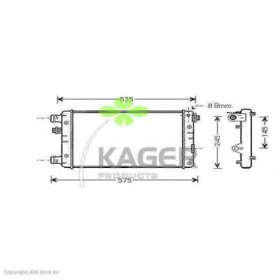 Радиатор, охлаждение двигателя KAGER 31-0436