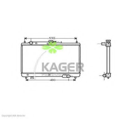 Радиатор, охлаждение двигателя KAGER 31-0709