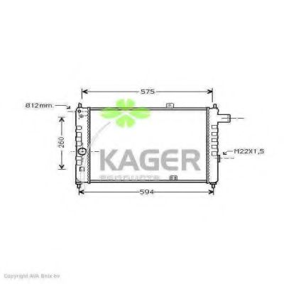 Радиатор, охлаждение двигателя KAGER 31-0746