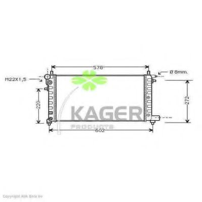 Радиатор, охлаждение двигателя KAGER 31-0864