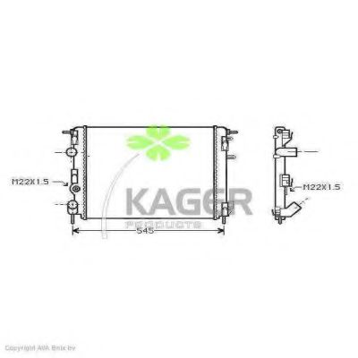 Радиатор, охлаждение двигателя KAGER 31-0979