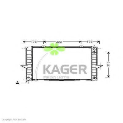 Радиатор, охлаждение двигателя KAGER 31-1160