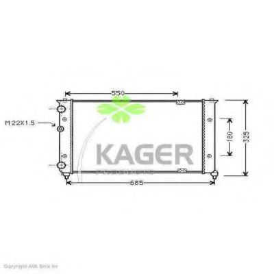 Радиатор, охлаждение двигателя KAGER 31-1217
