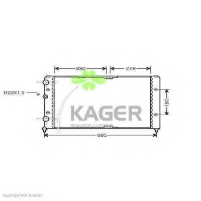Радиатор, охлаждение двигателя KAGER 31-1222