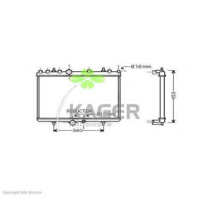 Радиатор, охлаждение двигателя KAGER 31-1453