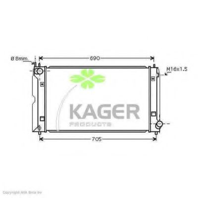 Радиатор, охлаждение двигателя KAGER 31-2057