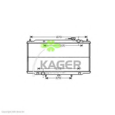 Радиатор, охлаждение двигателя KAGER 31-2462
