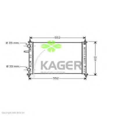 Радиатор, охлаждение двигателя KAGER 31-2757