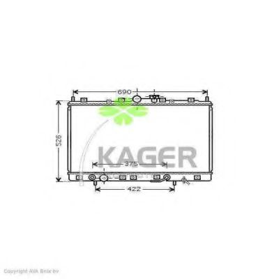 Радиатор, охлаждение двигателя KAGER 31-3237