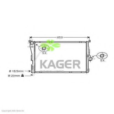 Радиатор, охлаждение двигателя KAGER 31-3585