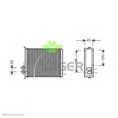 Теплообменник, отопление салона KAGER 32-0129