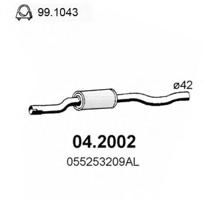 Предглушитель выхлопных газов ASSO 042002