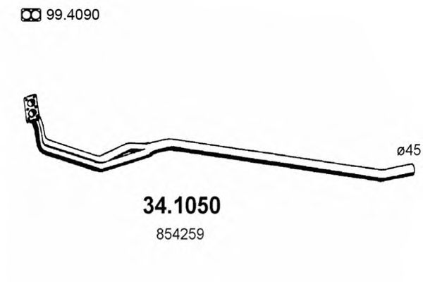 Труба выхлопного газа ASSO 341050
