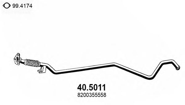 Труба выхлопного газа ASSO 40.5011