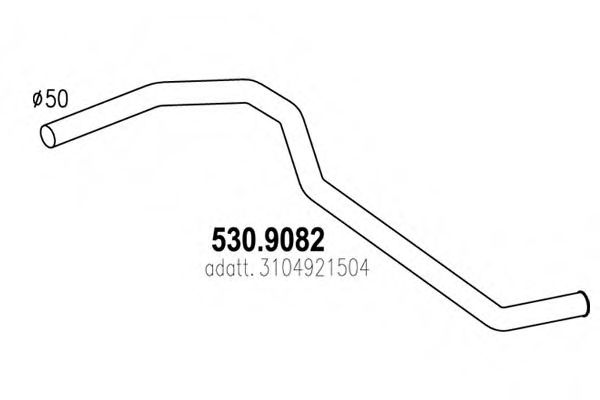 Труба выхлопного газа ASSO 530.9082