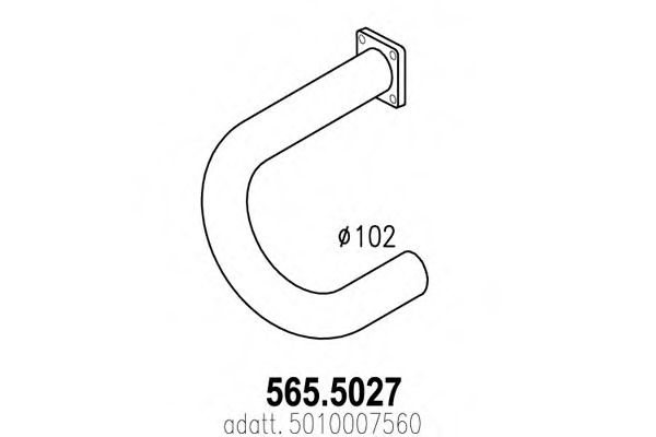 Труба выхлопного газа ASSO 565.5027