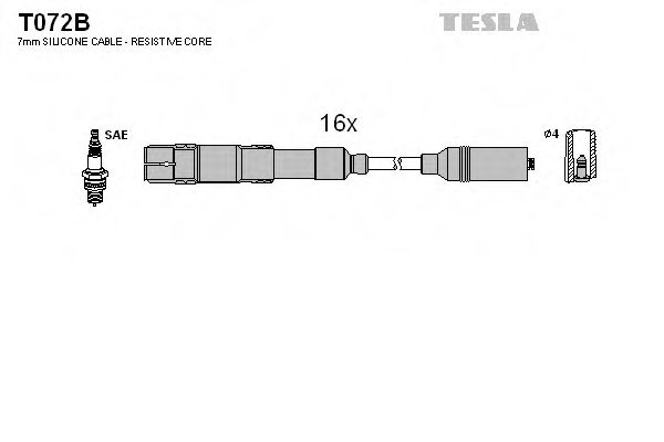Комплект проводов зажигания TESLA T072B