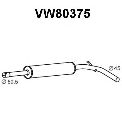 Средний глушитель выхлопных газов VENEPORTE VW80375