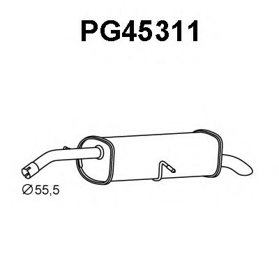 Глушитель выхлопных газов конечный VENEPORTE PG45311