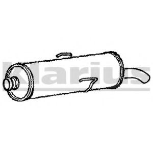 Глушитель выхлопных газов конечный KLARIUS PG210M