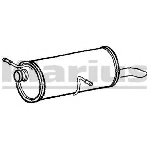 Глушитель выхлопных газов конечный KLARIUS PG636L