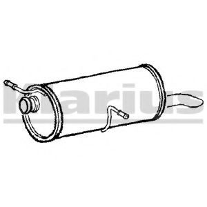 Глушитель выхлопных газов конечный KLARIUS PG761D