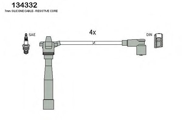 Комплект проводов зажигания HITACHI 134332