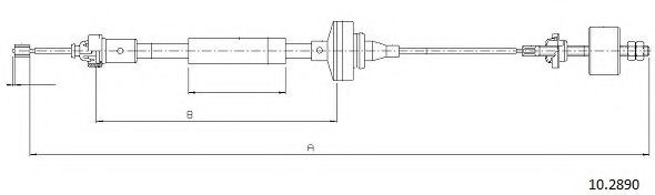 Трос, управление сцеплением CABOR 10.2890