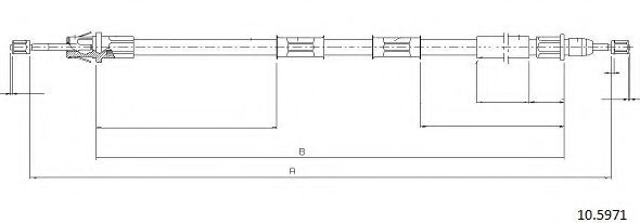 Трос, стояночная тормозная система CABOR 10.5971