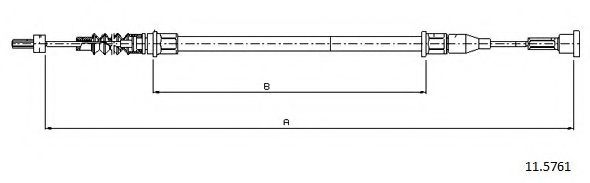 Трос, стояночная тормозная система CABOR 11.5761