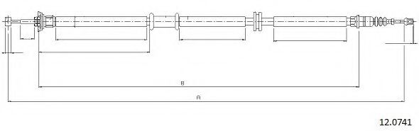 Трос, стояночная тормозная система CABOR 12.0741