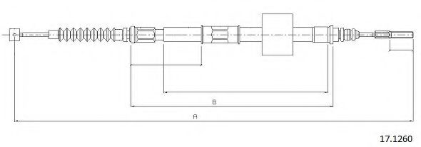 Трос, стояночная тормозная система CABOR 17.1260