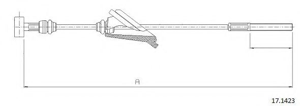 Трос, стояночная тормозная система CABOR 17.1423