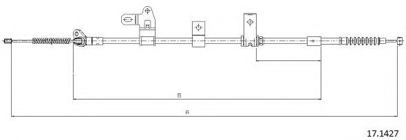 Трос, стояночная тормозная система CABOR 17.1427