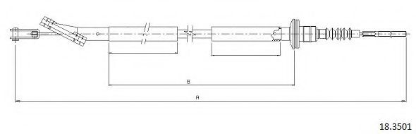 Трос, управление сцеплением CABOR 18.3501