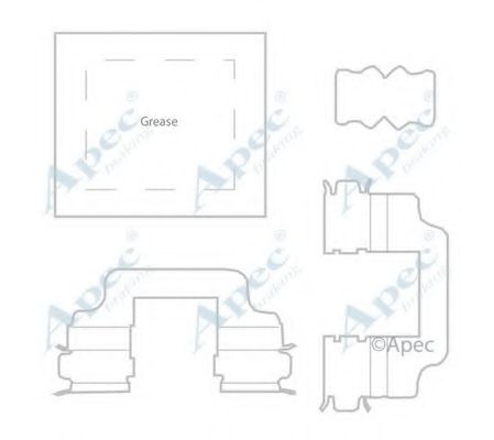Комплектующие, тормозные колодки APEC braking KIT1162