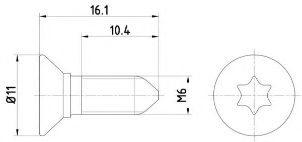 Болт, диск тормозного механизма HELLA PAGID 8DZ 355 209-081