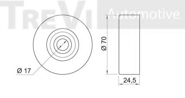 Паразитный / ведущий ролик, поликлиновой ремень TREVI AUTOMOTIVE TA1892