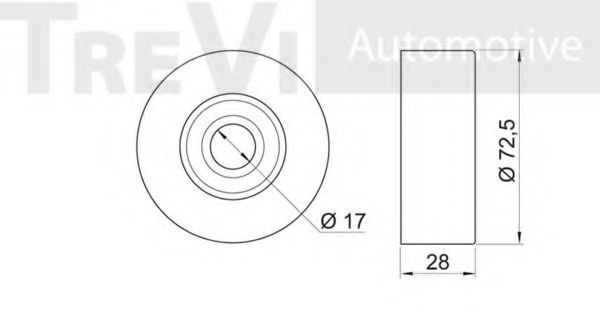 Паразитный / ведущий ролик, поликлиновой ремень TREVI AUTOMOTIVE TA1375