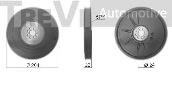 Ременный шкив, коленчатый вал TREVI AUTOMOTIVE PC1286