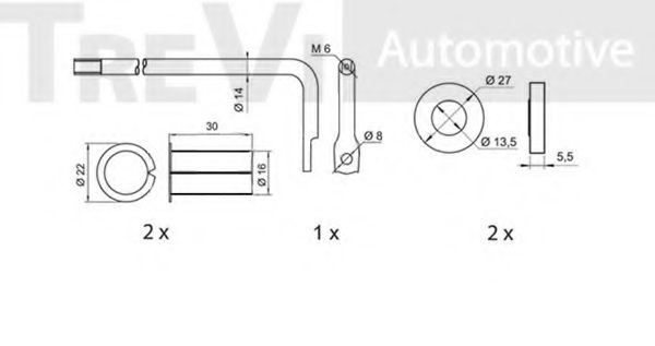 Комплект роликов, поликлиновой ремень TREVI AUTOMOTIVE A1604