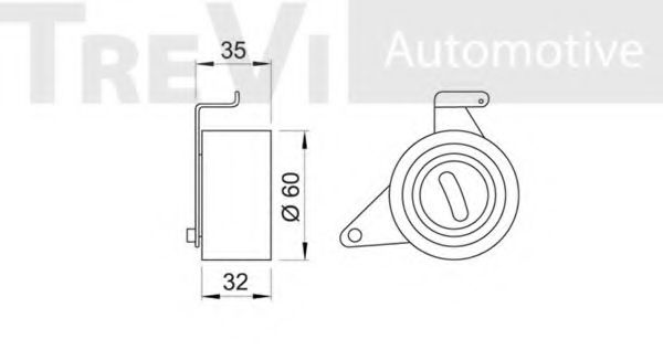 Натяжной ролик, ремень ГРМ TREVI AUTOMOTIVE S23530
