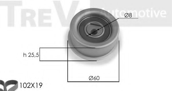 Комплект ремня ГРМ TREVI AUTOMOTIVE KD1045