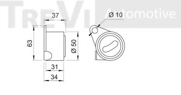 Натяжной ролик, ремень ГРМ TREVI AUTOMOTIVE T1105