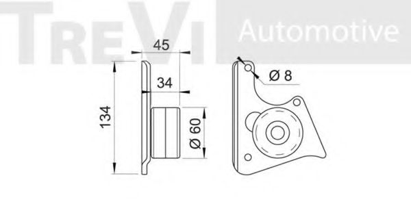 Натяжной ролик, ремень ГРМ TREVI AUTOMOTIVE 083013