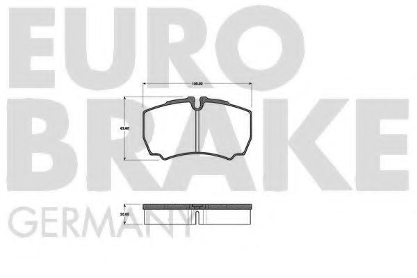 Комплект тормозных колодок, дисковый тормоз EUROBRAKE 5502222368