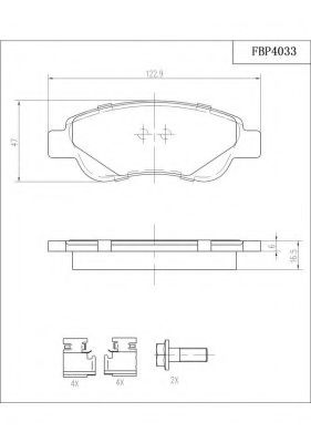 Комплект тормозных колодок, дисковый тормоз FI.BA FBP4033