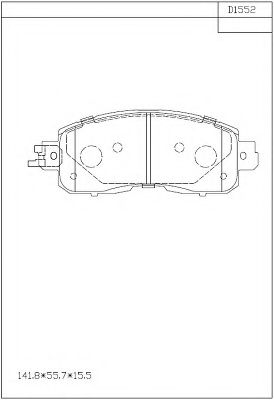 Комплект тормозных колодок, дисковый тормоз ASIMCO KD1552