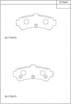 Комплект тормозных колодок, дисковый тормоз ASIMCO KD1724W